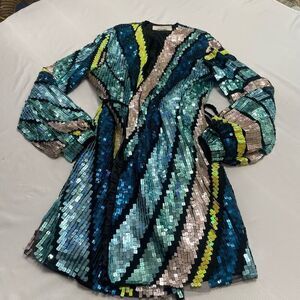 Circus Hotel Sequin Wrap Cocktail Dress Size 38 US 2-4